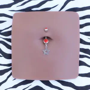 Red Hot Star Belly Piercing