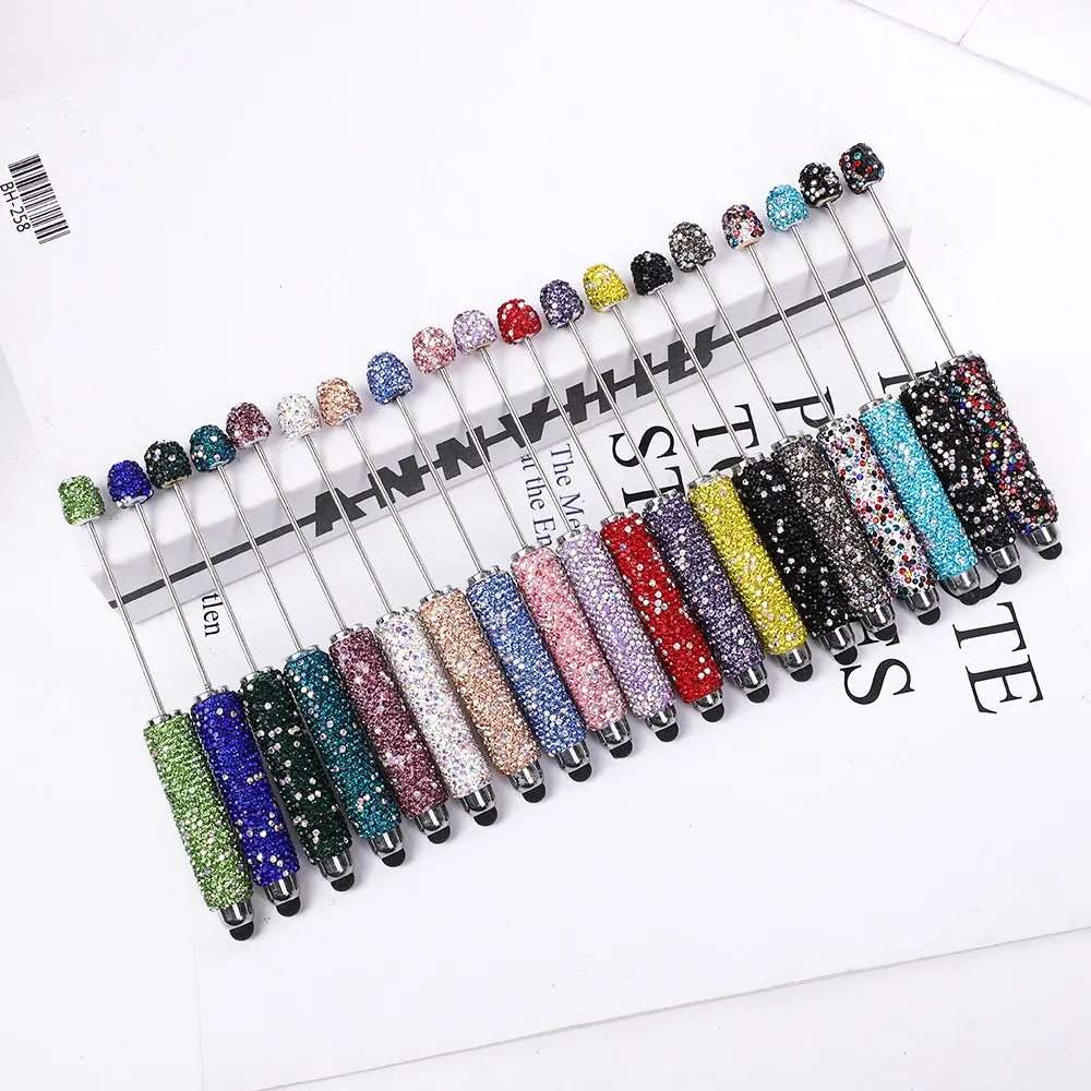 AB colorful full diamond touch screen pen DIY clay handmade rhinestone ballpoint pen live broadcast hot sale beaded gift pen hot sale