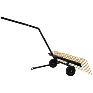 60 Inch Pine Needle Rake Tow Behind Heavy Duty Lawn Sweeper for ATV & Lawn Mowers, 24 Durable Steel Tines, Ideal for Lawn & Landscape Pine Straw Collection