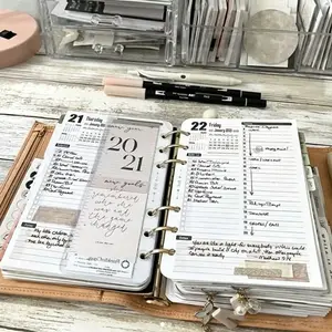 Customizable Bullet Journal System, Leather Cover, Replaceable Pages, Life Management Tool, Organize Work & Habits, Versatile Planner