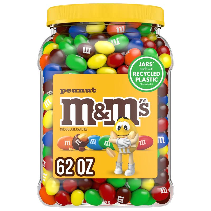 M&M'S Peanut Milk Chocolate Candy 62 oz Snack Bonbon Dessert with Tasty Peanut and Milk Chocolate Flavor Perfect for Sharing Generous Size for Parties and Gifting