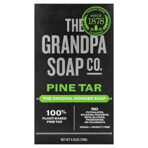 The Grandpa Soap Co. Face & Body Bar Soap, Pine Tar, 4.25 oz (120 g)