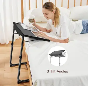 Foldable Laptop Desk, Height Adjustable Portable Table, Multifunctional Lazy Writing Desk for Bedroom