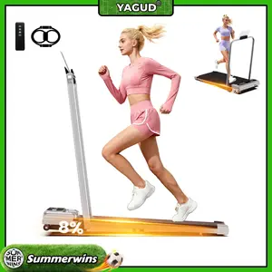 【Upgraded Version】SUMMERWINS Yagud Walking Pad with Wheels,Remote Control, LED Display, Portable Under Desk Treadmill for Small Spaces, Home/Office Exercise Equipment Fitness Workout Calories