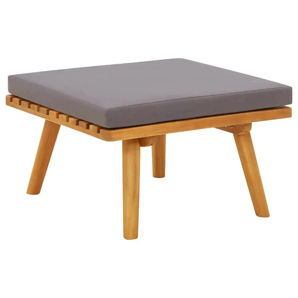 vidaXL Patio Footstool, Coffee Table Outdoor Footstool, Modular Seat with Tea Table, Outdoor Furniture Set for Garden, Rustic, Solid Acacia Wood 46674
