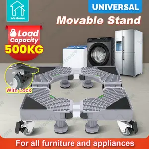 WeHome Washing Machine Stand with Wheels Refrigerator Stand Heavy Duty Adjustable Moveable with lock