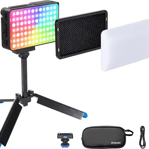 Amaran Ace 25c Kit, Pocket RGBWW LED Light, Boost Mode Up to 32W, Full-Color Mini Video Light (2,300-10,000K), 1,171 Lux@1m at 5,600K, 4500mAh Battery with PD Charging for Mobile Creators