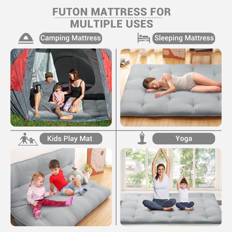 【GARVEE】Japanese Futon Floor Mattress Collection – Foldable, Roll-Up Tatami Mattresses in Twin and Full Sizes, Perfect for Sleeping, Camping, Dormitory, and Guest Rooms, Available in Multiple Colors