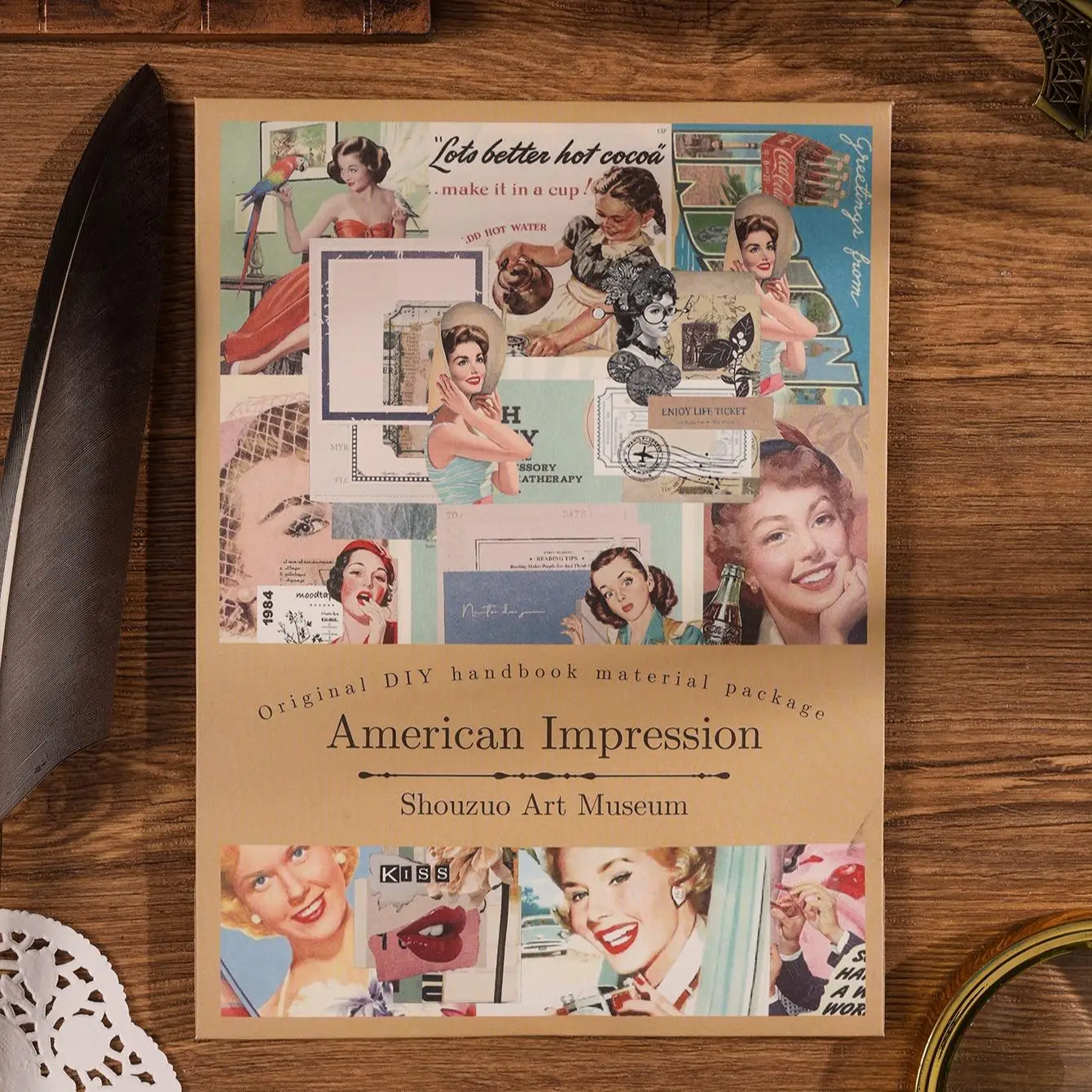 Retro Pattern Material Paper, 100pcs Craft Paper, Decorative Paper for DIY Background Card Making Photo Album Journal Decoration