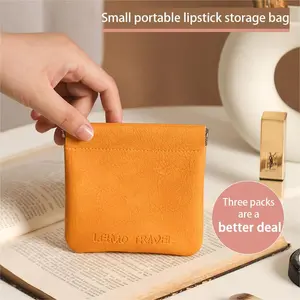 Mini Leather Pouch - Sleek Snap Closure, Perfect for Makeup or On-the-Go Must-Haves