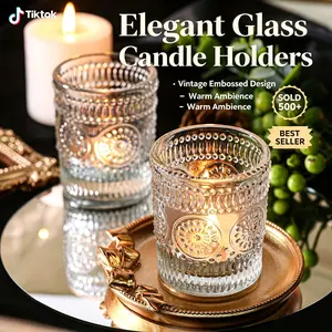 Hanukkah Candle Holders 6/12PCS Transparent Sunflower Glass Candle Holder Set, Ins Style Romantic Table Centerpiece, Wedding Valentine’s Christmas Gift, Home Living Room Bedroom Decor Candle Holder