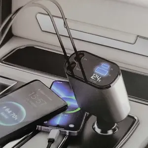 Product Review of 4-in-1 Retractable Car Charger, 100W USB-C Fast Adapter with Lightning Cable & Dual Ports for iPhone, iPad, AirPods, Samsung, Google Pixel from S**a P**l