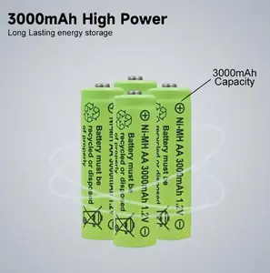 7/16/20Packs AA NiMH Rechargeable Batteries, 1.2V 3000mAh High Capacity 2A Current Cells, Multi-Purpose Replacement Batteries for LED Lights, Toys, Flashlights, Shavers, Wireless Mice & Keyboards
