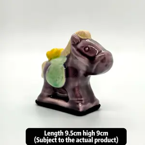 [Handmade Ceramic Horse Ornament Collection] Multi-color Oriental Blessing Home Decoration, Year-round Flowers Blossom/Fuman Qiankun/Pengcheng Wanli/Wizard of Oz/Red Flame Hongtu/Purple Rhyme Sancai/Ma Ta Xiangyun/Lucky Naji Chai Kiln Change Lucky Naji, s