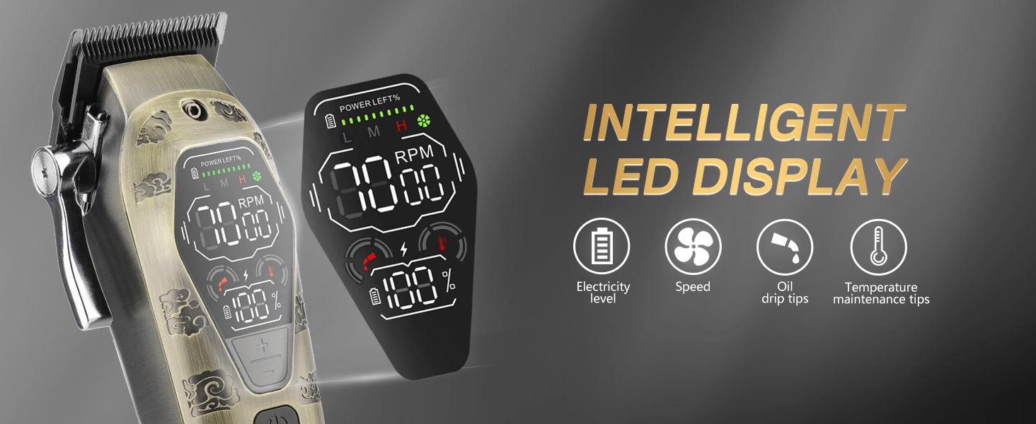 Hair Clippers for Men Professional, T-Blade Hair Trimmer for Men, Electric Shaver Razor, Beard Trimmer, 3 in 1 Cordless Barber Clippers and Trimmers Set, Haircutting Kit LCD Display (Bronze)