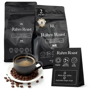Rahm Roast | Organic Whole Bean Coffee – 2 x Pack Medium Roast | Medium Roast, Lab-Tested Mycotoxin-Free, Low Acid Guatemalan Specialty Coffee for Purity – Specialty-Grade 91-Point Coffee – Small-Batch Roasted – 12 oz Bag (2 Pack)