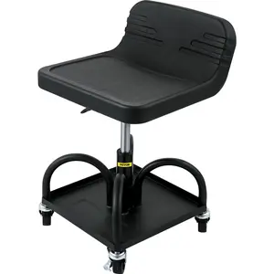 VEVOR Rolling Garage Stool, 300LBS Capacity, Adjustable Height from 15.7 in to 20.5 in, Mechanic Seat with 360-degree Swivel Wheels and Tool Tray, for Workshop, Auto Repair Shop, Black