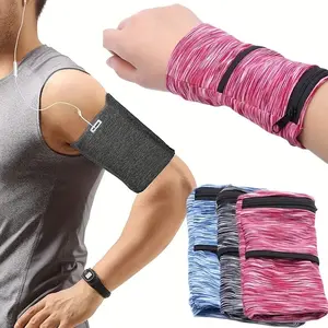 Unisex Running Wristband with Storage Bag, Full Body Print Zipper Sweat Band, Outdoor Multi-Functional Fitness Wrist Strap, Holiday Gift, Gym Accessories, Workout Accessories