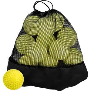 12 Pack Green Dimpled Baseballs, 9-Inch Pitching Machine Baseballs for Hand-Eye Coordination, Hitting and Fielding Practice