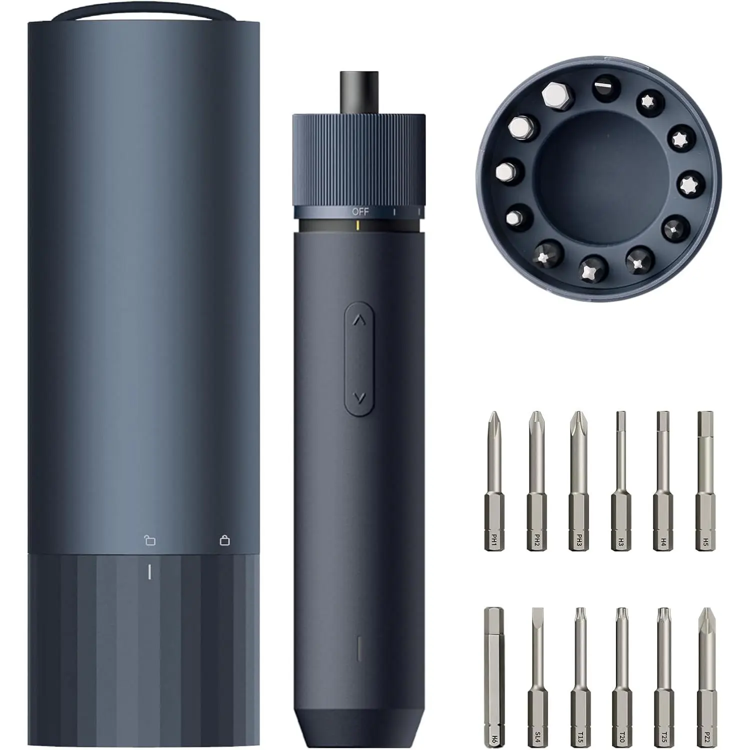 Electric  Rechargeable, 3.6V Cordless  Set USB-C, 3 Torque Settings, 1500mAh , LED Light & 12 S2 Metal Bits for Furniture/Electrical Repairs