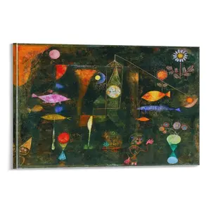 Paul Klee Art Prints - Fish Magic Poster - Expressionism,Modern Art Style Canvas Poster Bedroom Decor Sports Landscape Office Room Decor Gift Frames Ornaments Wall Artistic Decoration Photo