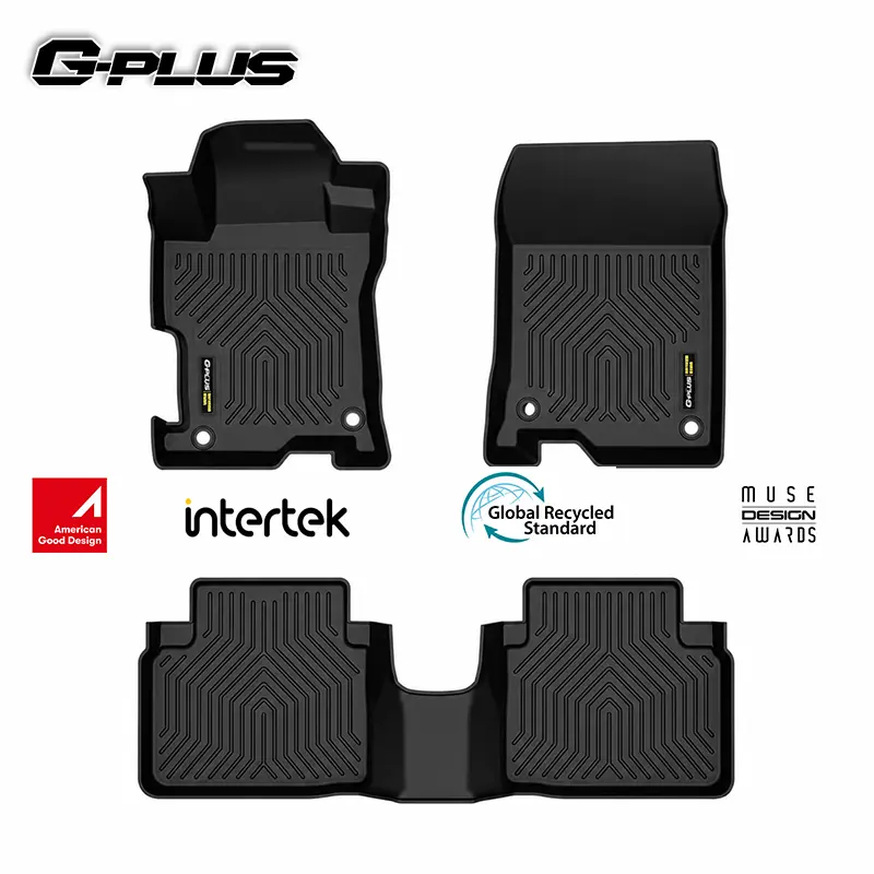 G-PLUS Floor Mats Fit 2008-2012 Honda Accord Sedan 4-Door | Not Fit Coupe 2-Door,All Weather Protection,Non-Slip,Custom Fit Cargo Liner,TPE Full Coverage,1st & 2nd Row,Black,3PCS