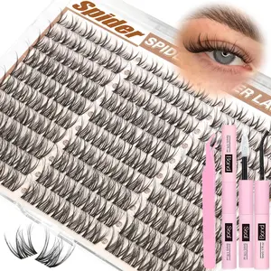 150 Pcs Spider Lash Clusters, 8mm-14mm Natural False Eyelashes, Wispy Breeze, No Makeup Needed, Self-Adhesive, Beginner Friendly