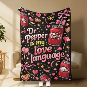 Dr Pepper Is My Love Language Plush Blanket | Cute Soda Can Soft Throw Blanket for Dr Pepper Lovers Dr Pepper Fans NEED This! Love Language Cozy Blanket | Perfect for Soda Lovers & Naps Cute Soda Themed Throw Blanket for Teens, Adults & Soda Lovers