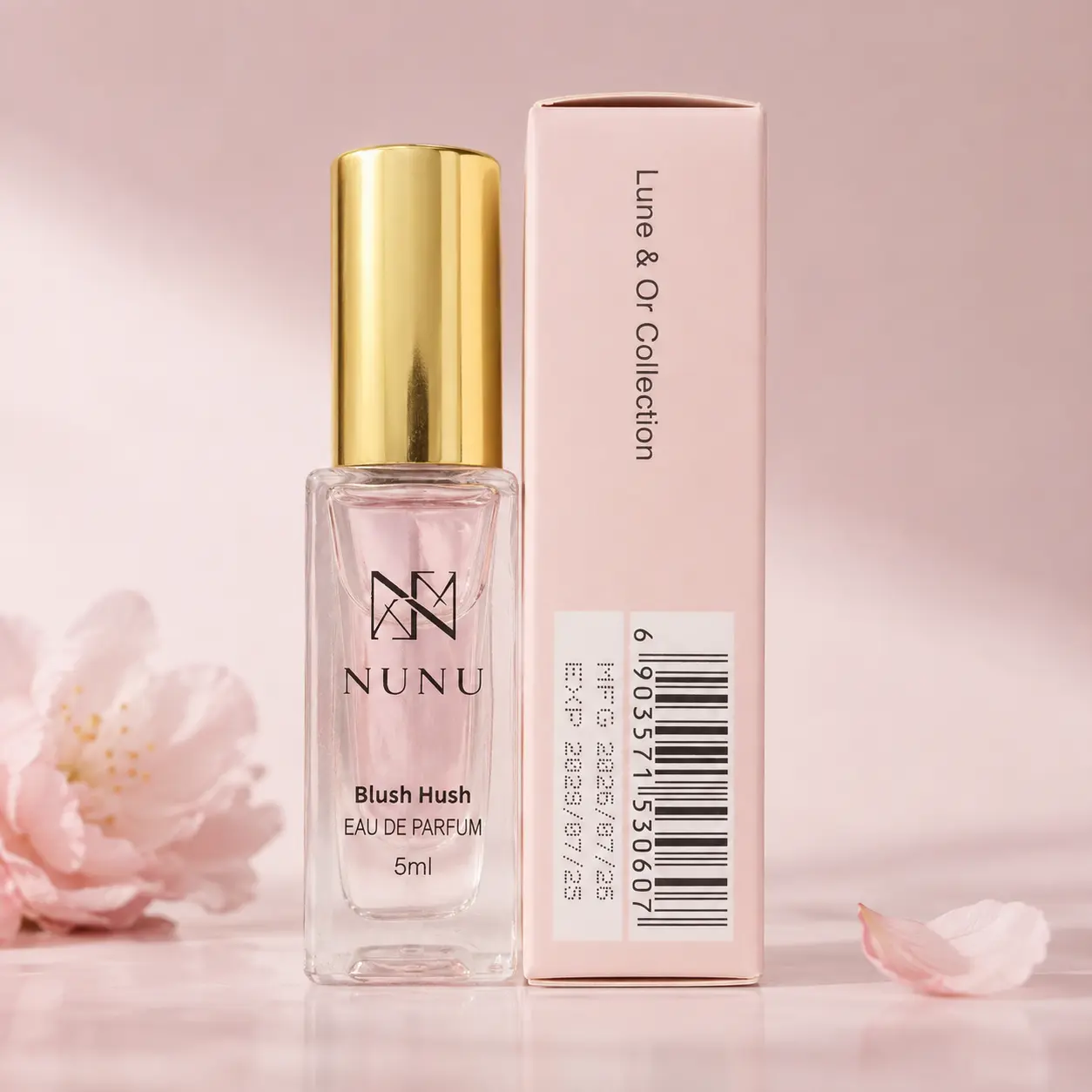 NUNU Blush Hush Eau de Parfum 5ml - Lune & Or Collection - Floral Fragrance for Women