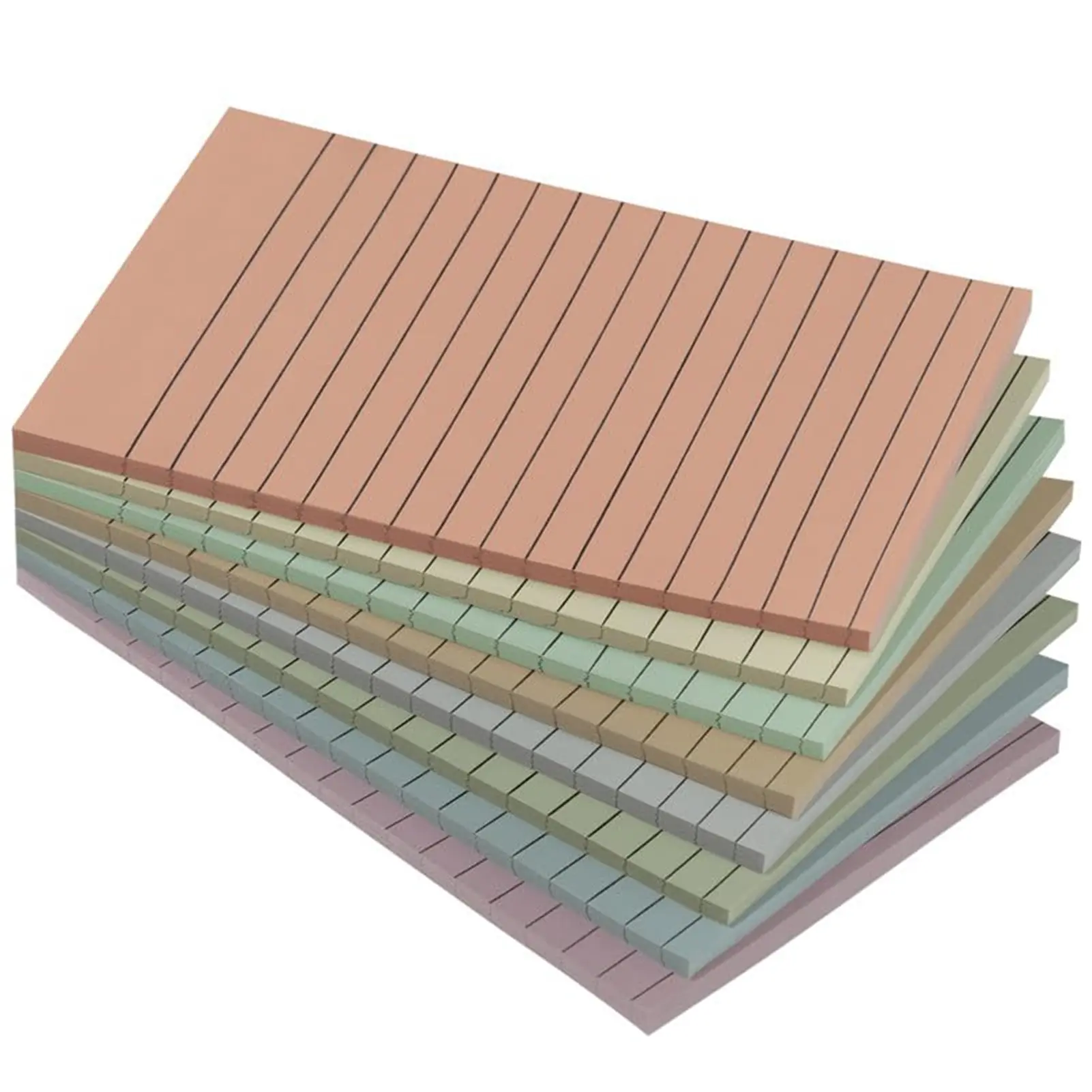 4x6 inches Aesthetic Sticky Note Pads with Lines, Lined Sticky Notes, 8 Pads, Neutral Boho Self-stick Note Pads, Perfect for Office Home School Desk Accessories, 35 Sheets/pad - Vintage Colors