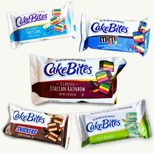 Cakebites Variety Pack 2oz - Pistachio, Party Cake, Classic Italian Rainbow, Snickers, M&Ms - 5 Items