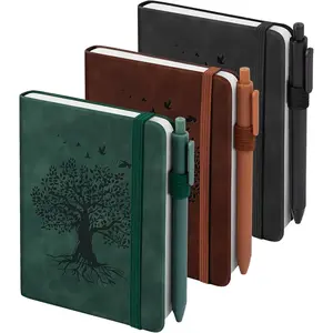 3 Pack Pocket Journaling Notebooks, A6 Small Notebook For Note Taking Journaling Notebooks Journals For Writing Mini Note Pads With Pen Holder 120 Pages 100 GSM Thick Paper