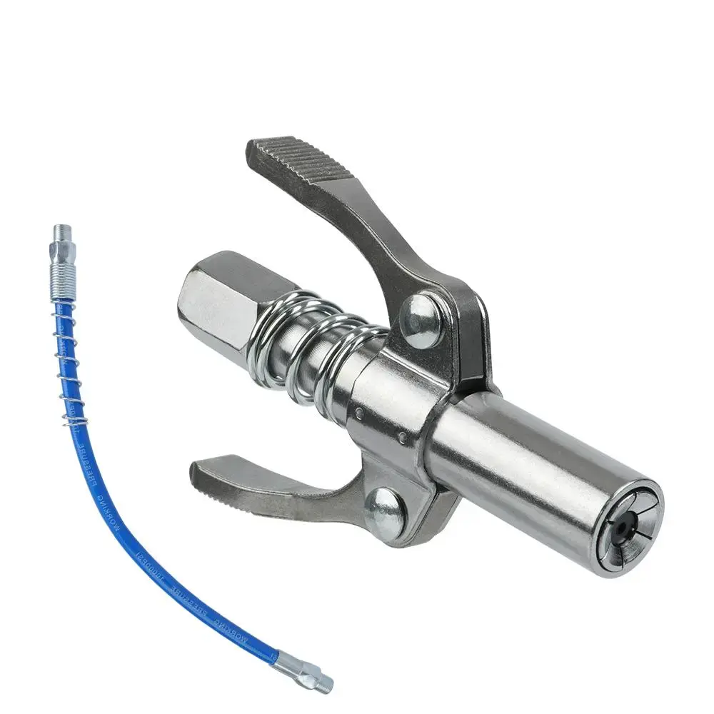 Double Handle High-Pressure Grease Gun Coupler, Quick Release Lock Oil Nozzles, SAE/DIN Compatible, 1/8" NPT Standard, Ideal for Car Maintenance & Father's Day Gifting