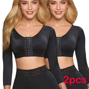 Women Arm Shaper Post Surgery Arm Lipo Compression Sleeves Arm Front Closure Shapewear Bra