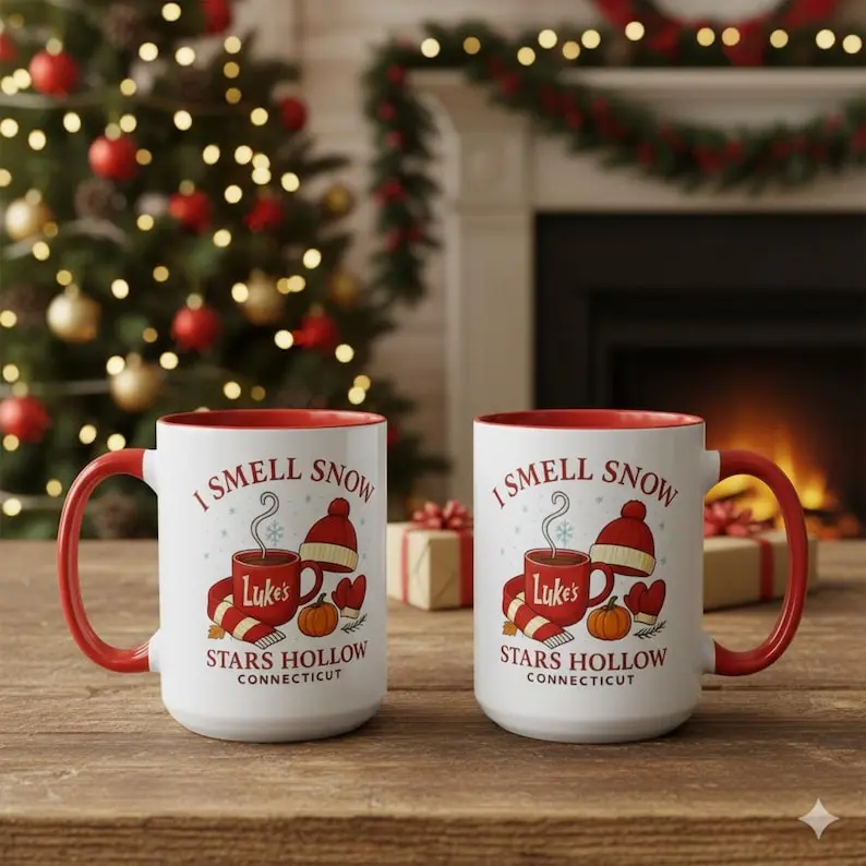 I Smell Snow mug, Gilmore Girls Winter mug, Luke’s Coffee mug, Christmas gift, Gilmore Girls Christmas Mug
