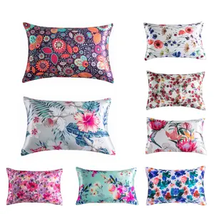 Floral Pattern Satin Pillowcase, Silky Satin Bedding, 2 Counts/set Soft Comfortable Pillowcase without Filler, Pillow Protector for Home Bedroom Dormitory