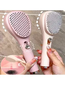Combination Extendable Magic Comb, Home Scalp Cleaning Anti-Static Travel Portable Velvet Massage Comb, Macaron Color Women's Anti-Static Massager, Anti Tangle Brush, Detangling Hairbrush