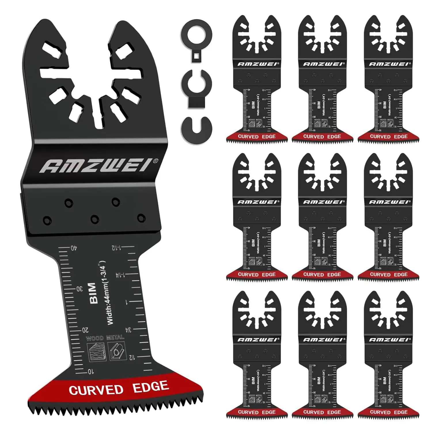 10 Pcs Oscillating Tool Blades Cutting, 1-3/4" Curved Multitool Blades for Soft, Hard Wood,, Oscillating Saw Blades Fit High Quality