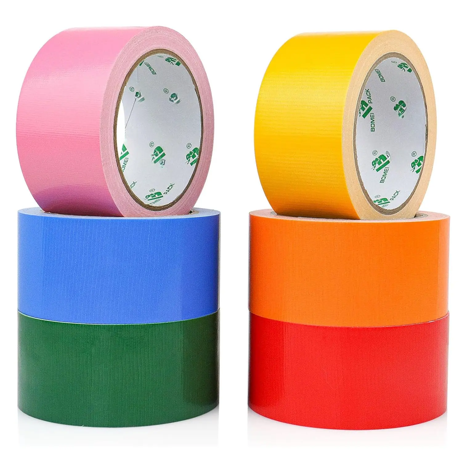 Colored Duct Tape, 6 Rainbow Duct Tape Colors 2 Inch x 15 Yards x 9 Mil, Heavy Duty Waterproof Duct Tape of Red Pink Yellow Orange Green and Blue