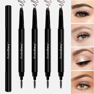4Pcs Automatic Rotating Double-End Triangle Eyebrow Pen Set Waterproof Sweatproof