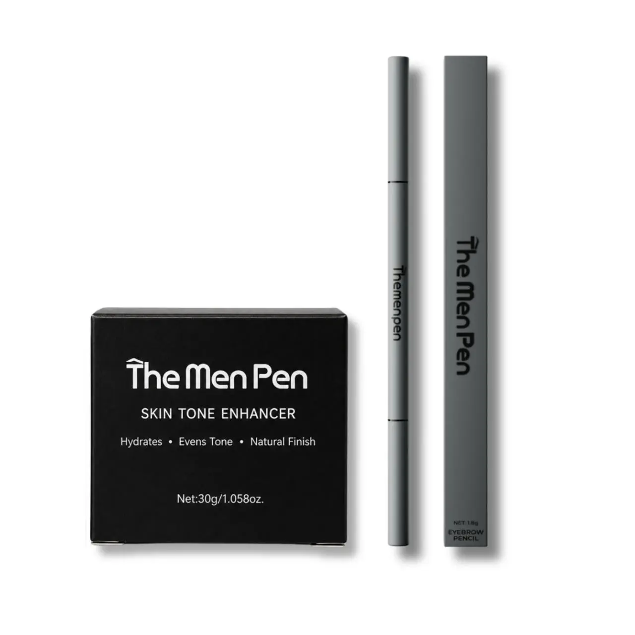 The Men Pen Combo | Hair Filler Pen + Skin Tone Enhancer | Fix Patchy Brows, Erase Redness & Dark Circles
