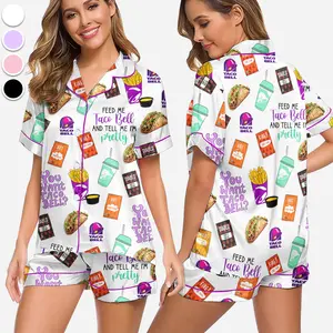 Tacobell Pajamas, You Want Tacobell Pajamas, Tacobell Lover Pajamas,  Short Sleeve Top and Shorts with Pockets, Top Gifts for Her, Gifts for Mom