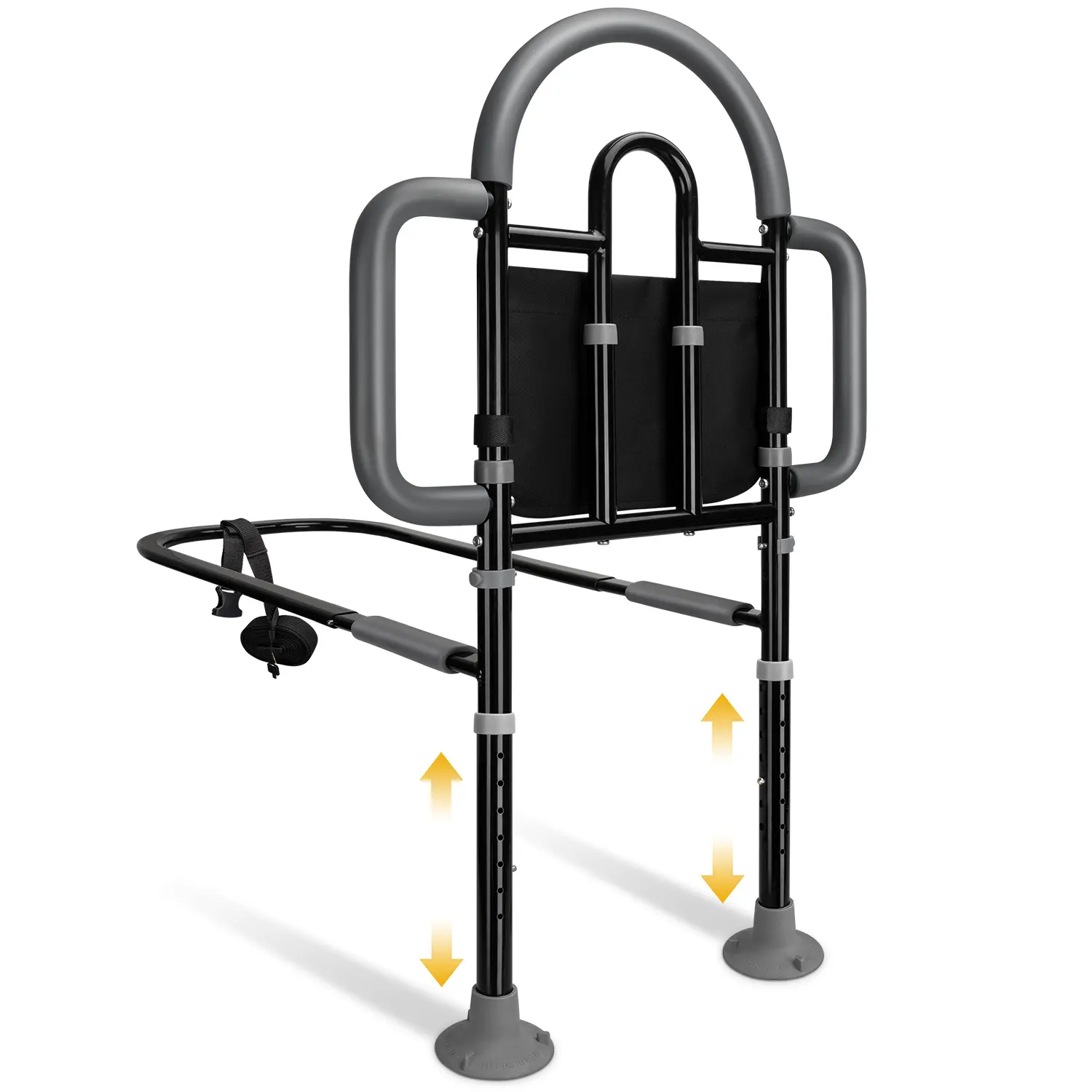 Bed Rails for Elderly Adults Safety, Adjustable Bed Assist Rail - Portable Bed Cane Supports 400 Lbs,ASTM Approved Bedside Safety & Stability for Seniors,for Bed Frames 14.57"-20.67"