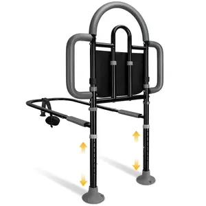 Bed Rails for Elderly Adults Safety, Adjustable Bed Assist Rail - Portable Bed Cane Supports 400 Lbs,ASTM Approved Bedside Safety & Stability for Seniors,for Bed Frames 14.57"-20.67"