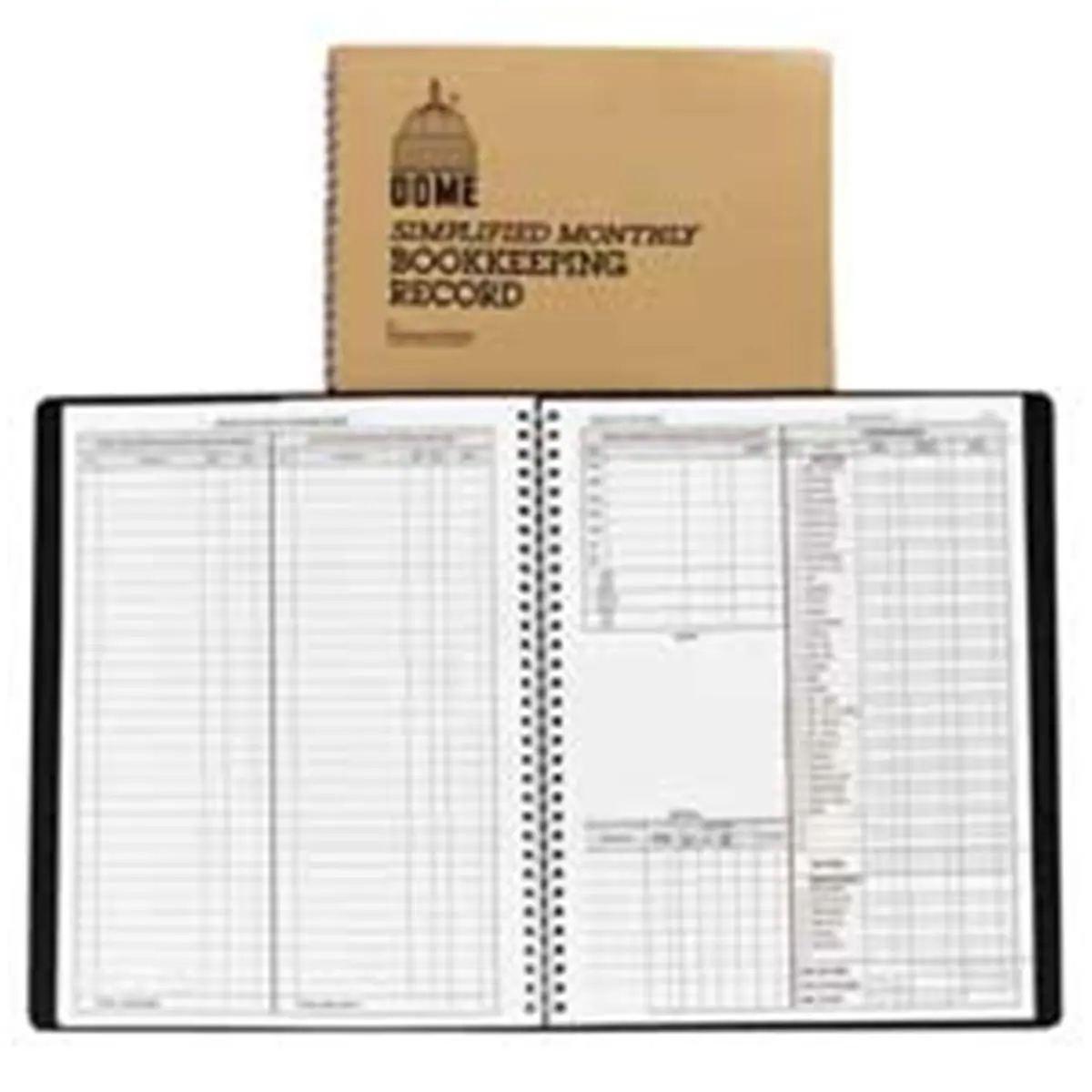 212 MAIN DOM612 Monthly Accounting Cover Journal Notebook, 128 Pages, 9in x 11in, Beige (by Dome Publishing Company Inc.)