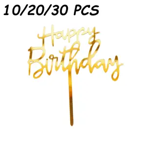 10/20/30 PCS Acrylic Cake Decorations, Birthday, Valentine's Day, Party Cake Toppers, Modern Letter Patterns, Perfect Gift for Family and Friends