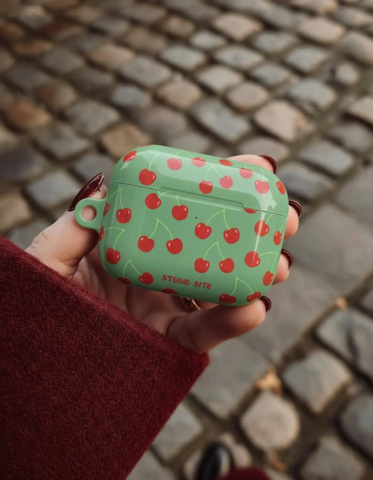 AirPods Case "Cherries" – Foodie case with summer design, gift for food lovers & fashionistas, AirPods Pro 1-2 and AirPods Gen 1-4