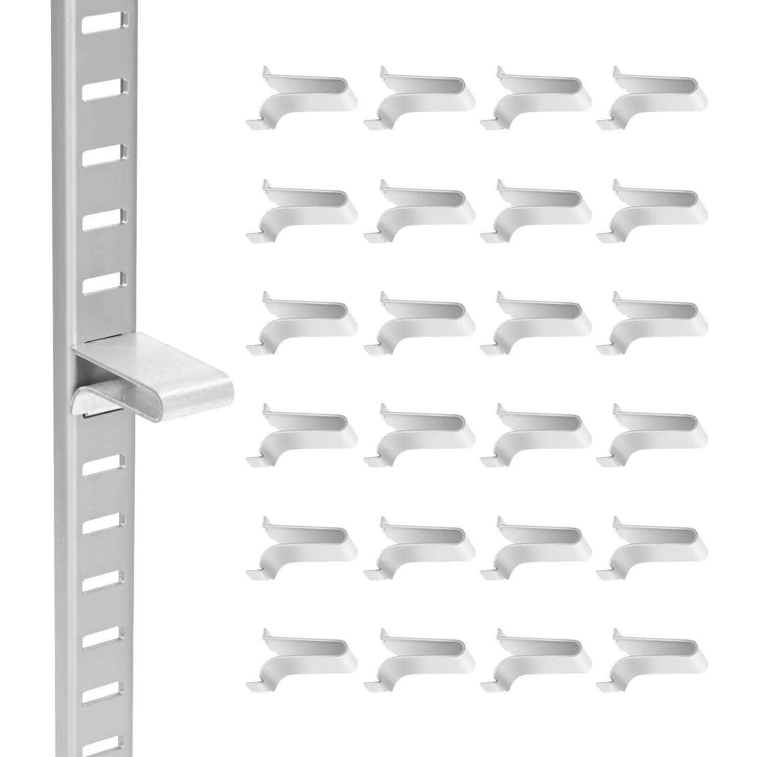 VEVOR Shelf Clips, 40 Pack, Adjustable Steel Pilaster Shelf Clips ...