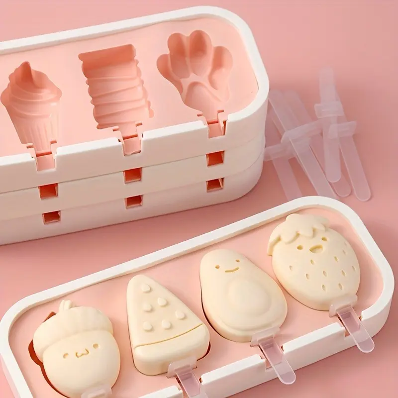 Cartoon Popsicle Mold, Popsicles Molds, Ice Molds, Reusable Ice Cream Molds, Beach Accessories, Summer Kitchen Gadgets, Kitchen Stuff, Kitchen Accessories, Home Kitchen Items