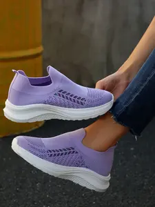 Women's Sporty Sneakers, Breathable PU Leather, Rubber Sole, Patchwork Design, Slip-Resistant, All Seasons, Trendy Casual Shoes